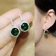3.40ct Round Green Emerald Drop & Dangle Pretty Earrings 14k White Gold Finish