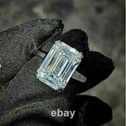 3.50Ct Emerald Cut Moissanite Simulated Diamond Wedding Ring 14k White Gold Over