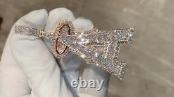 3 Ct Round Cut Simulated Diamond''A'' Letter Pendant 14K Yellow Gold Plated