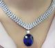 40ct Simulated Sapphire Tennis Necklaces Gold Plated 925 Silver