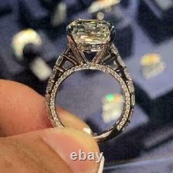 4Ct Asscher Lab Created Diamond Solitaire Engagement Ring 14k White Gold Plated