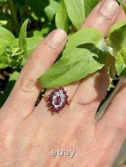 4Ct Marquise Cut Simulated Red Garnet Halo Women's Ring 14K Yellow Gold Plated
