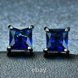 4.00Ct Emerald Sapphire Lab-Created Stud Earrings 14k White Gold Over