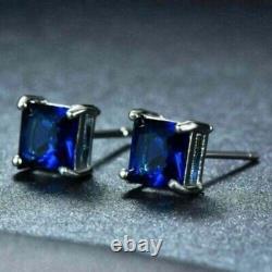 4.00Ct Emerald Sapphire Lab-Created Stud Earrings 14k White Gold Over