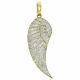 4.20ct Round Simulated Diamond Angel Wing Feather Pendant 14k Yellow Gold Plated