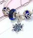 4 Authentic Pandora Charms Glacial Beauty Galaxy Blue Crystallized Snowflake Cz