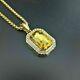 4 Ct Emerald Cut Simulated Citrine Women's Fancy Pendent 14k Yellow Gold Plated