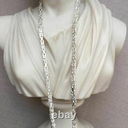 4mm Mens Byzantine Rope Chain Necklace Square 925 Sterling Silver 59GR 26Inch