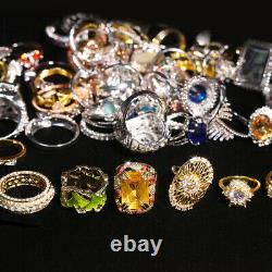 50/100pcs Women Rings Mix Gemstones Fashion Jewellery Wholesale Lot