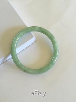 51 Mm Green Round Jade Bangle Bracelet