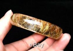 52mm Natural Gold Quartz Golden Hair Rutilated Titanium Crystal Bangle Bracelet
