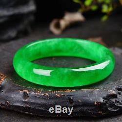 54.3mm Natural Emerald Green Jadeite Jade Bangle Bracelet Handmade