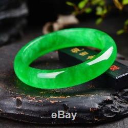 54.3mm Natural Emerald Green Jadeite Jade Bangle Bracelet Handmade