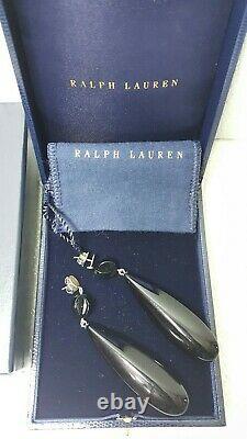 $595 Ralph Lauren COLLECTION BLACK ONYX DROP WOMEN EARRINGS