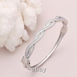 5.00 Ct Round Cut Diamond Woman's Bangle Wedding Bracelet 14k White Gold Finish