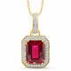 5 Ct Mens Pendant Necklace Real Diamond & Simulated Ruby In 10k Yellow Gold 18
