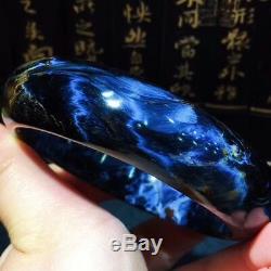 62.5mm Genuine Natural Blue Pietersite Namibia Gemstone Crystal Bangle Bracelet