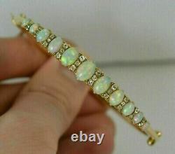 7.00 Ct Oval Cut Fire Opal Lab-Created Tennis Bracelet 14K Yellow Gold Plated