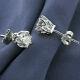 7 Mm Round Cut Real Moissanite Stud Engagement Earrings 925 Sterling Silver