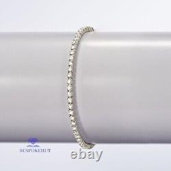 7 inch long Tennis Bracelet Solid 14k White Gold 6 Carat Round Cut For Women