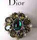 $800 Christian Dior Embellished Flower Crystal Ring Size 6 France