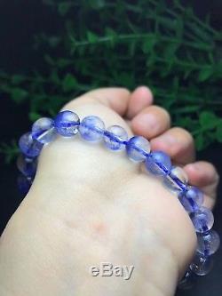 8mm Rare NATURAL Clear Beautiful Blue Dumortierite Crystal Beads Bracelet AAAA