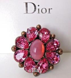 $900 New Christian Dior Baroque 1980 Cocktail Ring Size 8 France