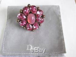 $900 New Christian Dior Baroque 1980 Cocktail Ring Size 8 France
