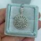 925 Silver 1.40 Ct Round Cut Simulated Diamond Pendant In 14k White Gold Plated