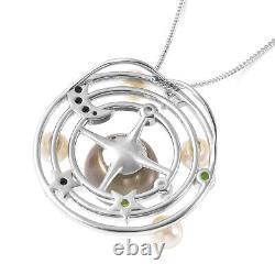 925 Silver Rhodium Plated Pendant Necklace for Women Size 18