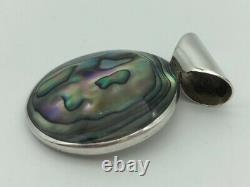 925 Silver Round Abalone Shell Pendant (AP1056792)