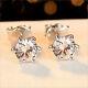 925 Sterling Silver 6.5mm Round Real Moissanite 6 Prong Stud Engagement Earrings