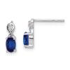 925 Sterling Silver Diamond Sapphire Oval Stud Earrings Elegant Jewelry For