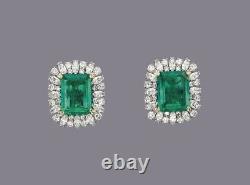 925 Sterling Silver Earrings Cubic Zirconia Green Emerald Marquise Halo tud