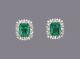 925 Sterling Silver Earrings Cubic Zirconia Green Emerald Marquise Halo Tud