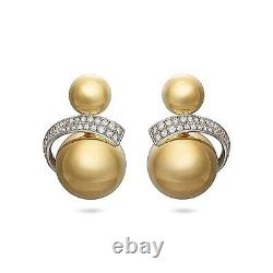 925 Sterling Silver Earrings Cubic Zirconia Round Pearl Women