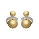 925 Sterling Silver Earrings Cubic Zirconia Round Pearl Women