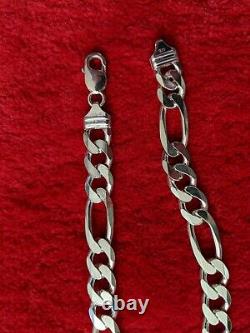925 Sterling Silver Figaro Cuban Link Chain Necklace
