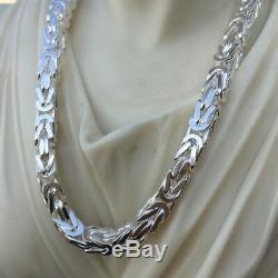 925 Sterling Silver Mens Bali Byzantine Kings Chain Necklace 7mm 20 Inch 115GR