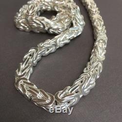 925 Sterling Silver Mens Bali Byzantine Kings Chain Necklace 7mm 20 Inch 115GR