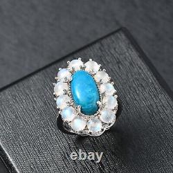 925 Sterling Silver Moon Glow Moonstone Opalina Cocktail Ring Gift Size 8 Ct 6.3