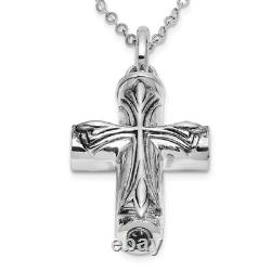 925 Sterling Silver Vintage Cross Ash Holder 18 inch Necklace Jewelry Pendant