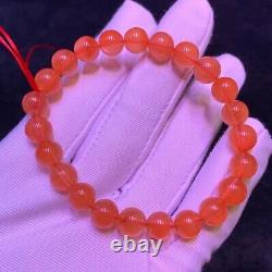 9mm Rare Natural Red Rabbit hair Quartz Crystal Round Beads Bracelet AAAA