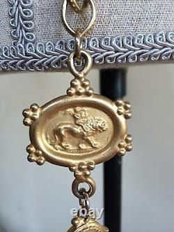 ACCESSOCRAFT NYC VTG Beautiful Gold Tone Lion 37 Chain Bib Necklace Belt RARE