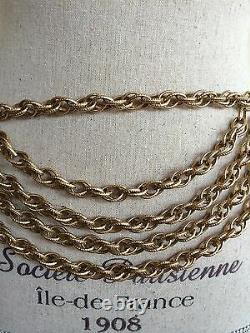 ACCESSOCRAFT NYC VTG Beautiful Gold Tone Lion 37 Chain Bib Necklace Belt RARE