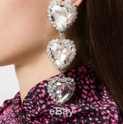 ALESSANDRA RICH crystal triple heart earrings