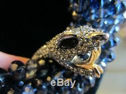 ALEXIS BITTAR dark blue Crystals snake wrap around Necklace Mint Condition