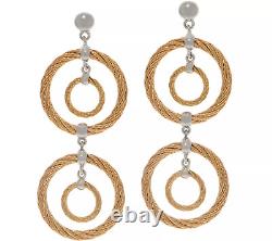 ALOR Two circle Cable Circle Drop Earrings Stainless Steel