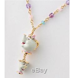 ANNA SUI x Disney Beauty and the Beast Mrs. Pot & Chip Necklace Japan New EMS #1