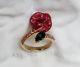 Authentic Atelier Swarovski The Beauty And The Beast Rose Red Stacking Ring Sz58